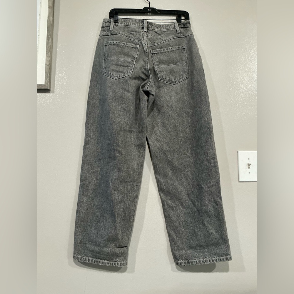 Women's 90s Mid Rise Relaxed Straight Jeans.   Gray  Wash 6 - Picture 8 of 16